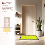 Ultra Soft Area Rug, Non Slip, Stain Resistant, Washable Area Rugs for Living Room, Bedroom, Eclectic Scalloped Edge Decor(Yellow)