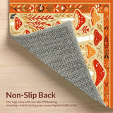 Ultra Soft Area Rug, Non Slip, Stain Resistant, Washable Area Rugs for Living Room, Bedroom, Joyful Eclectic Design Elements(Orange)
