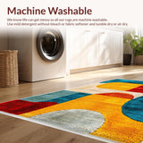 Ultra Soft Area Rug, Non Slip, Stain Resistant, Washable Area Rugs for Living Room, Bedroom, Vibrant Multicolor Poolside Non-Slip Porch Mat(Red)