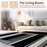 Ultra Soft Area Rug, Non Slip, Stain Resistant, Washable Area Rugs for Living Room, Bedroom, Stylish Coastal Reversible Rug Design(Gray)