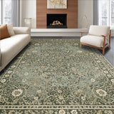 Ultra Soft Area Rug, Non Slip, Stain Resistant, Washable Area Rugs for Living Room, Bedroom, Distressed Dark Green Living Room Boho Rug(Gray)