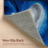 Ultra Soft Area Rug, Non Slip, Stain Resistant, Washable Area Rugs for Living Room, Bedroom, Vibrant Abstract 3D Illusion(Blue)
