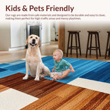Ultra Soft Area Rug, Non Slip, Stain Resistant, Washable Area Rugs for Living Room, Bedroom, Abstract Blue Brown Living Room Non-Slip Carpet(Blue)