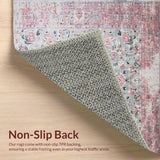 Ultra Soft Area Rug, Non Slip, Stain Resistant, Washable Area Rugs for Living Room, Bedroom, Rustic Vintage Botanical Accent(Gray)