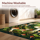 Ultra Soft Area Rug, Non Slip, Stain Resistant, Washable Area Rugs for Living Room, Bedroom, Rustic Nature-Inspired Floral Charm(Green)