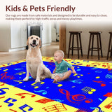 Ultra Soft Area Rug, Non Slip, Stain Resistant, Washable Area Rugs for Living Room, Bedroom, Lively Multicolor Acoustic Pattern(Yellow)
