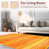 Ultra Soft Area Rug, Non Slip, Stain Resistant, Washable Area Rugs for Living Room, Bedroom, Cozy Playful Orange Yellow Aesthetic(Orange)