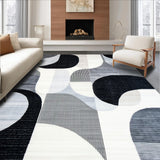 Ultra Soft Area Rug, Non Slip, Stain Resistant, Washable Area Rugs for Living Room, Bedroom, Sleek Contemporary Ripple Effect(Black)
