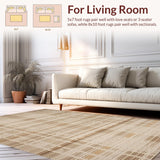 Ultra Soft Area Rug, Non Slip, Stain Resistant, Washable Area Rugs for Living Room, Bedroom, Artisanal Handwoven Rustic Charm(Beige)