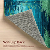 Ultra Soft Area Rug, Non Slip, Stain Resistant, Washable Area Rugs for Living Room, Bedroom, Serene Nature-Inspired Motif(Blue)