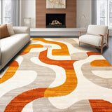 Ultra Soft Area Rug, Non Slip, Stain Resistant, Washable Area Rugs for Living Room, Bedroom, Rustic Earthy Textured Visual Theme(Orange)