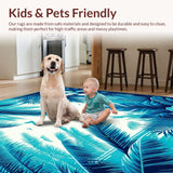 Ultra Soft Area Rug, Non Slip, Stain Resistant, Washable Area Rugs for Living Room, Bedroom, Cozy Island Getaway(Blue)