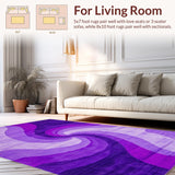Ultra Soft Area Rug, Non Slip, Stain Resistant, Washable Area Rugs for Living Room, Bedroom, Charming Fuzzy Ethereal Waves(Purple)