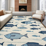 Playful Blue and Brown Design(Beige)