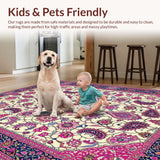 Ultra Soft Area Rug, Non Slip, Stain Resistant, Washable Area Rugs for Living Room, Bedroom, Abstract Modern Color Splash(Ivory)