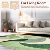 Ultra Soft Area Rug, Non Slip, Stain Resistant, Washable Area Rugs for Living Room, Bedroom, Contemporary Sage Green Bedroom Minimalist Floor Rug(Gray)