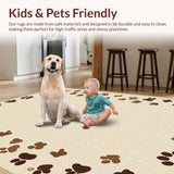 Ultra Soft Area Rug, Non Slip, Stain Resistant, Washable Area Rugs for Living Room, Bedroom, Stylish Rustic Inspired Pet Decor(Beige)