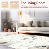 Ultra Soft Area Rug, Non Slip, Stain Resistant, Washable Area Rugs for Living Room, Bedroom, Scandinavian Playful Animal Motif(Beige)