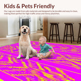 Ultra Soft Area Rug, Non Slip, Stain Resistant, Washable Area Rugs for Living Room, Bedroom, Whimsical Bold Pattern Fusion(Yellow)