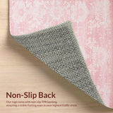 Ultra Soft Area Rug, Non Slip, Stain Resistant, Washable Area Rugs for Living Room, Bedroom, Chic Dusty Rose Textured Elegance(Pink)