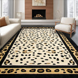 Ultra Soft Area Rug, Non Slip, Stain Resistant, Washable Area Rugs for Living Room, Bedroom, Wildlife Themed Luxurious Contrast(Beige)