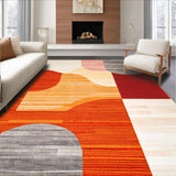 Ultra Soft Area Rug, Non Slip, Stain Resistant, Washable Area Rugs for Living Room, Bedroom, Luxurious Contemporary Geometric Motif(Red)
