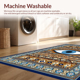 Ultra Soft Area Rug, Non Slip, Stain Resistant, Washable Area Rugs for Living Room, Bedroom, Contemporary Graphic Statement Piece(Brown)