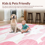 Ultra Soft Area Rug, Non Slip, Stain Resistant, Washable Area Rugs for Living Room, Bedroom, Whimsical Soft Pastel Cloud Motif(White)