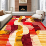 Ultra Soft Area Rug, Non Slip, Stain Resistant, Washable Area Rugs for Living Room, Bedroom, Scandinavian Inspired Bold Patterns(Red)