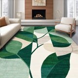 Ultra Soft Area Rug, Non Slip, Stain Resistant, Washable Area Rugs for Living Room, Bedroom, Abstract Botanical(Green)