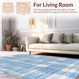Ultra Soft Area Rug, Non Slip, Stain Resistant, Washable Area Rugs for Living Room, Bedroom, Adorable Sky Blue Bow Knot Rug With Preppy Vibe For Fashionable Home Decor(Blue)