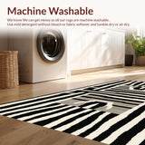 Ultra Soft Area Rug, Non Slip, Stain Resistant, Washable Area Rugs for Living Room, Bedroom, Contemporary Abstract Animal Motif(Black)