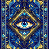 Modern Vibrant Evil Eye Design(Blue)