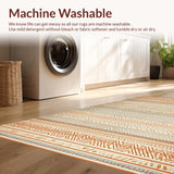 Ultra Soft Area Rug, Non Slip, Stain Resistant, Washable Area Rugs for Living Room, Bedroom, Modern Earthy Geometric Aesthetic(Orange)