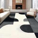 Ultra Soft Area Rug, Non Slip, Stain Resistant, Washable Area Rugs for Living Room, Bedroom, Contemporary Black Ivory Aesthetic(Black)