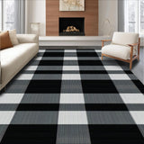 Ultra Soft Area Rug, Non Slip, Stain Resistant, Washable Area Rugs for Living Room, Bedroom, Timeless Black and White Checkerboard(Black)