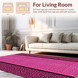 Ultra Soft Area Rug, Non Slip, Stain Resistant, Washable Area Rugs for Living Room, Bedroom, Playful Pink and Black Decorative Blend(Pink)