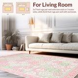 Ultra Soft Area Rug, Non Slip, Stain Resistant, Washable Area Rugs for Living Room, Bedroom, Charming Pastel Egg Motif(Pink)
