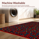 Ultra Soft Area Rug, Non Slip, Stain Resistant, Washable Area Rugs for Living Room, Bedroom, Retro Red Dice Aesthetic(Red)