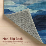 Ultra Soft Area Rug, Non Slip, Stain Resistant, Washable Area Rugs for Living Room, Bedroom, Geometric Spotted Ocean Rug(Blue)