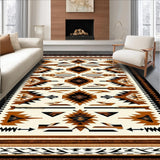 Ultra Soft Area Rug, Non Slip, Stain Resistant, Washable Area Rugs for Living Room, Bedroom, Warm Beige Tiled Composition(Brown)
