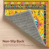 Ultra Soft Area Rug, Non Slip, Stain Resistant, Washable Area Rugs for Living Room, Bedroom, Traditional Mystic Symbolic Rug(Yellow)