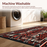 Ultra Soft Area Rug, Non Slip, Stain Resistant, Washable Area Rugs for Living Room, Bedroom, Abstract Tribal(Red)