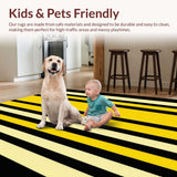 Ultra Soft Area Rug, Non Slip, Stain Resistant, Washable Area Rugs for Living Room, Bedroom, Elegant Earth Tone Zebra Motif(Yellow)