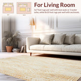 Ultra Soft Area Rug, Non Slip, Stain Resistant, Washable Area Rugs for Living Room, Bedroom, Plush Area Boho Inspired Indoor Distressed Design(Beige)