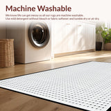 Ultra Soft Area Rug, Non Slip, Stain Resistant, Washable Area Rugs for Living Room, Bedroom, Sleek Monochrome Pattern Play(Black)