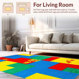 Ultra Soft Area Rug, Non Slip, Stain Resistant, Washable Area Rugs for Living Room, Bedroom, Vibrant Animal Alphabet Aesthetic(Red)