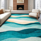 Beige Teal Beachfront Coastal Ocean Theme Indoor(Blue)