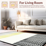 Ultra Soft Area Rug, Non Slip, Stain Resistant, Washable Area Rugs for Living Room, Bedroom, Geometric Minimalist Layered Texture(Gold)