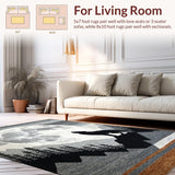 Ultra Soft Area Rug, Non Slip, Stain Resistant, Washable Area Rugs for Living Room, Bedroom, Nature-Inspired Earthy Textures(Gray)